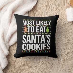 Am wahrscheinlichsten essen Santas Cookies Weihnac Kissen