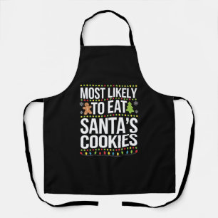 Am wahrscheinlichsten essen Santas Cookies Weihnac Schürze