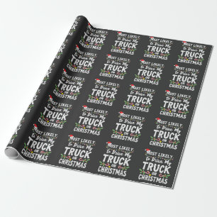 Am wahrscheinlichsten fährt mein LKW zu Weihnachte Geschenkpapier
