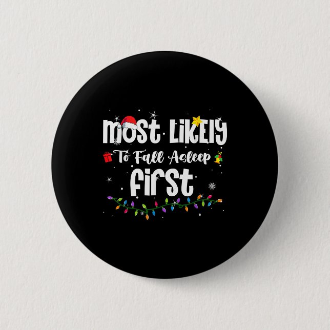 Am wahrscheinlichsten fällt Asleep erste Weihnacht Button (Vorderseite)