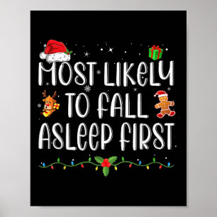 Am wahrscheinlichsten fällt Asleep First Funny Xma Poster