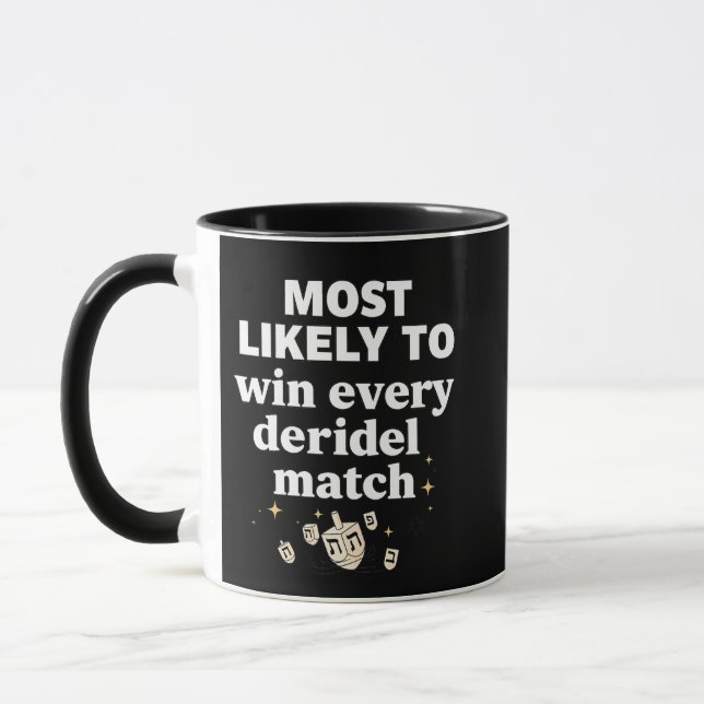Am wahrscheinlichsten gewinnt jedes Dreidel Match  Tasse (Links)
