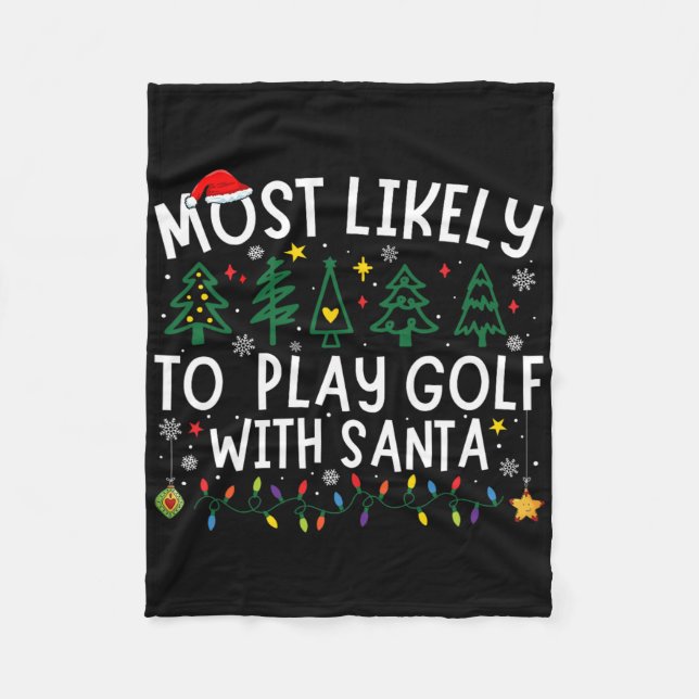 Am wahrscheinlichsten Golf mit Santa Matching Chri Fleecedecke (Vorderseite)