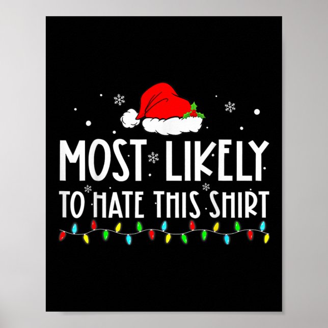 Am wahrscheinlichsten hasst diese Weihnachts-Pyjam Poster (Vorne)