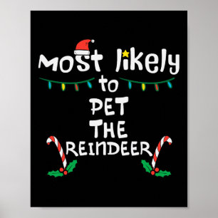 Am wahrscheinlichsten Haustier Weihnachtsmatte Wei Poster
