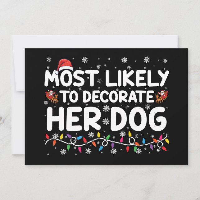 Am wahrscheinlichsten, ihr Hund zu Weihnachten zu  Einladung (Vorderseite)