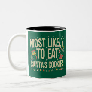 Am wahrscheinlichsten isst Santa's Cookies Xmas Fa Zweifarbige Tasse