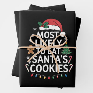 Am Wahrscheinlichsten isst Santas Kekse Familie We Geschenkpapier Set
