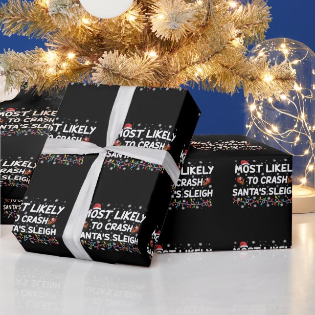 Am wahrscheinlichsten ist der Crash Santas Sleigh  Geschenkpapier (Feiertage)