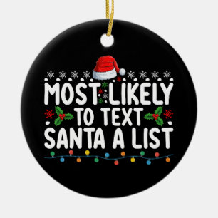 Am wahrscheinlichsten ist es, Santa A Liste Weihna Keramik Ornament