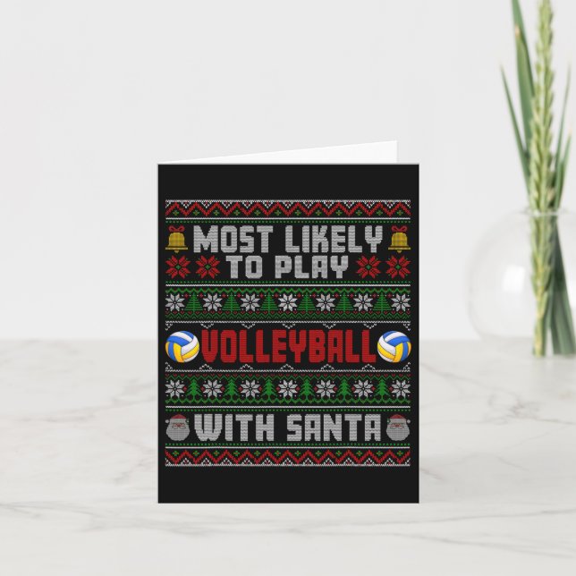 Am wahrscheinlichsten ist es, Volleyball mit Santa Karte (Vorderseite)