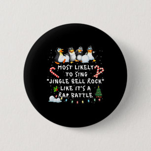 Am wahrscheinlichsten Jingle Bell Weihnachts Pajam Button