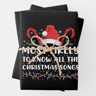 Am wahrscheinlichsten kennt alle Weihnachtslieder Geschenkpapier Set