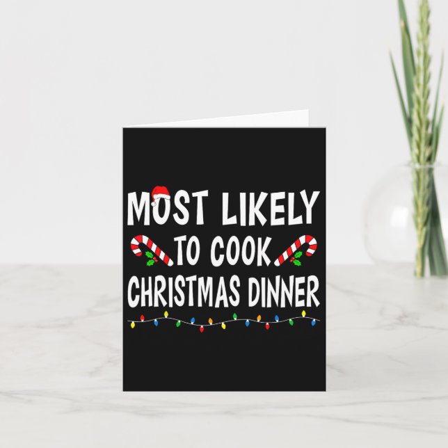 Am wahrscheinlichsten kochen Weihnachtsessen Famil Karte (Vorderseite)