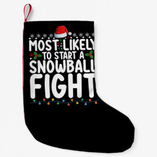 Am wahrscheinlichsten löst einen Schneeballkampf a Kleiner Weihnachtsstrumpf