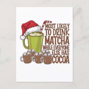 Am wahrscheinlichsten Matcha trinkt und Elf Xmas s Einladungspostkarte