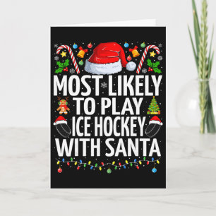 Am Wahrscheinlichsten Mit Santa Christma Eishockey Karte
