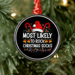 Am wahrscheinlichsten Rock Christmas Socken Lustig Ornament Aus Metall