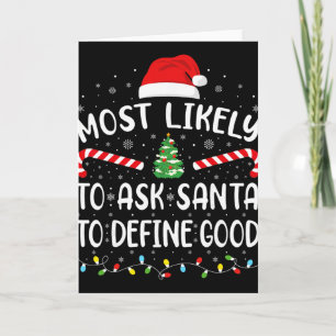 Am Wahrscheinlichsten Santa Fragen, um eine Gute F Karte