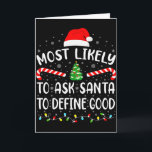 Am Wahrscheinlichsten Santa Fragen, um eine Gute F Karte<br><div class="desc">Am Wahrscheinlichsten Santa Fragen,  um eine Gute Familie Zusammenpassendes Xmas zu Definieren</div>