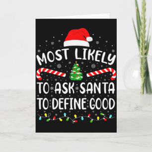 Am Wahrscheinlichsten Santa Fragen, um eine Gute F Karte