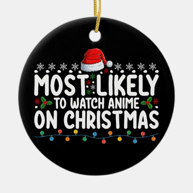 Am wahrscheinlichsten sieht man die Weihnachtsfami Keramik Ornament (Vorne)