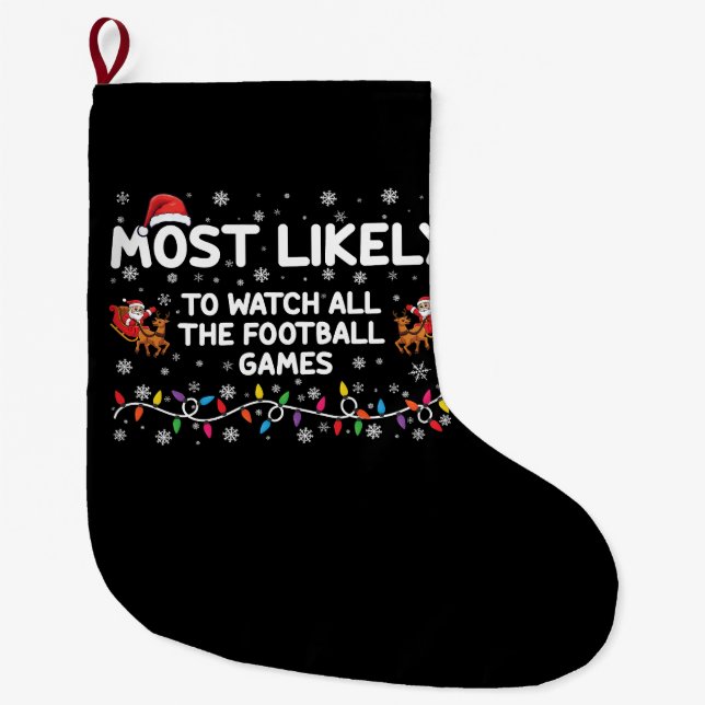 Am wahrscheinlichsten sind alle Fußballspiele. Großer Weihnachtsstrumpf (Vorderseite)