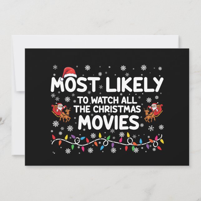 Am wahrscheinlichsten sind alle Weihnachtsfilme. Einladung (Vorderseite)