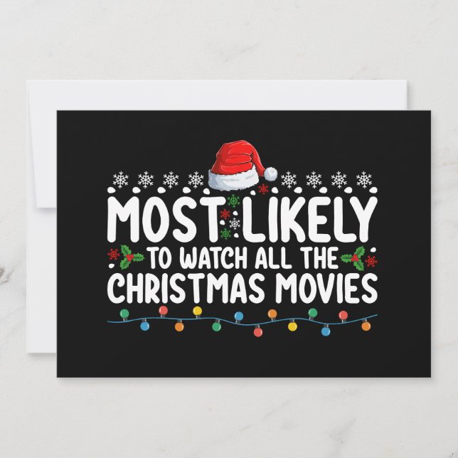 Am wahrscheinlichsten sind alle Weihnachtsfilme Einladung (Vorderseite)