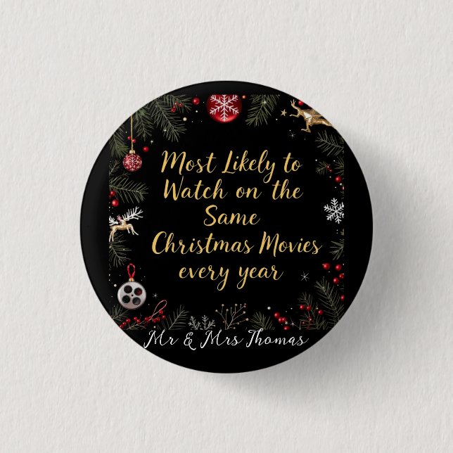 Am wahrscheinlichsten sind die gleichen Weihnachts Button (Vorderseite)