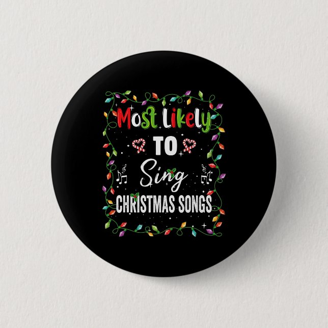 Am wahrscheinlichsten Singen Weihnachtslieder Fami Button (Vorderseite)