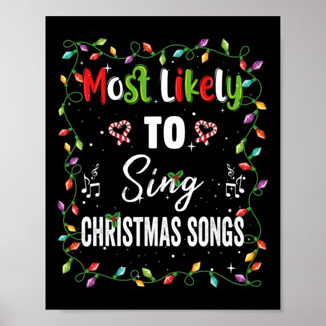 Am wahrscheinlichsten Singen Weihnachtslieder Fami Poster (Vorne)
