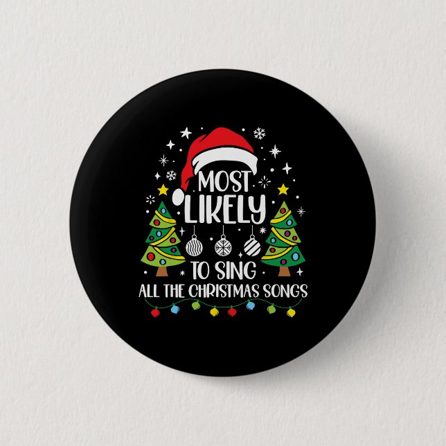 Am wahrscheinlichsten singt die Weihnachtslieder-F Button (Vorderseite)