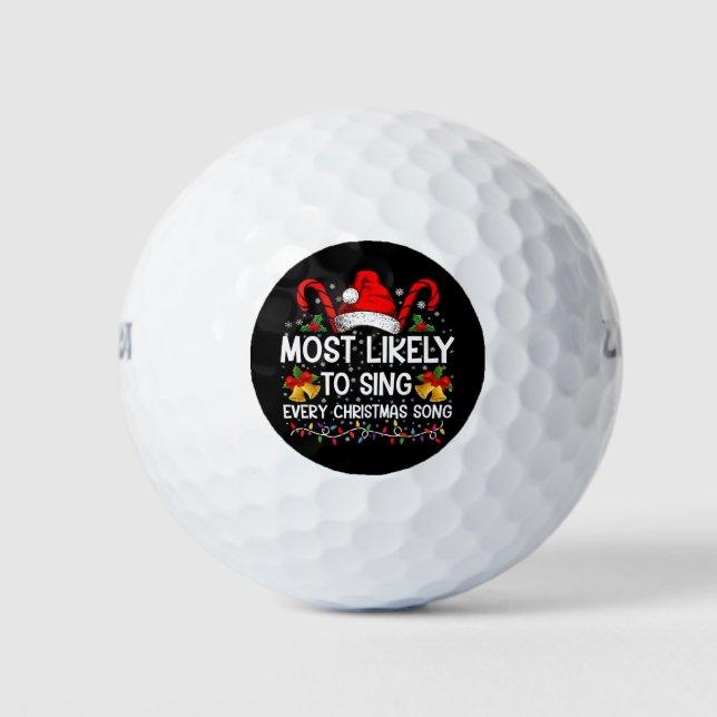 Am wahrscheinlichsten singt jedes Weihnachtslied W Golfball (Vorderseite)