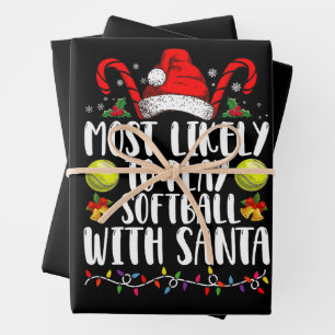 Am wahrscheinlichsten Softball mit der Familie San Geschenkpapier Set