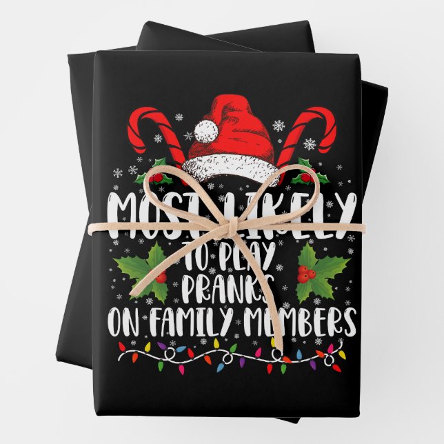 Am wahrscheinlichsten spielen Pranks auf Familienm Geschenkpapier Set (Beispiel)