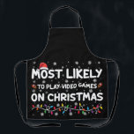 Am wahrscheinlichsten spielen Videospiele auf Weih Schürze<br><div class="desc">Am wahrscheinlichsten spielen Videospiele auf Weihnachts-Gamer</div>