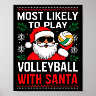 Am wahrscheinlichsten spielen Volleyball Weihnacht Poster