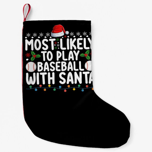 Am wahrscheinlichsten spielt Baseball mit Weihnach Kleiner Weihnachtsstrumpf (Vorderseite)
