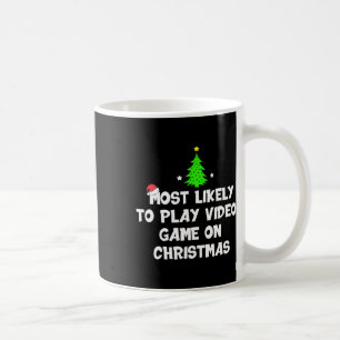 Am wahrscheinlichsten spielt Videospiel am Weihnac Kaffeetasse