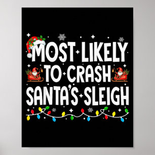 Am wahrscheinlichsten stürzt Santas Schlitten Fami Poster