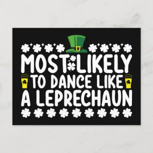 Am wahrscheinlichsten tanzt wie ein Leprechaun St Postkarte