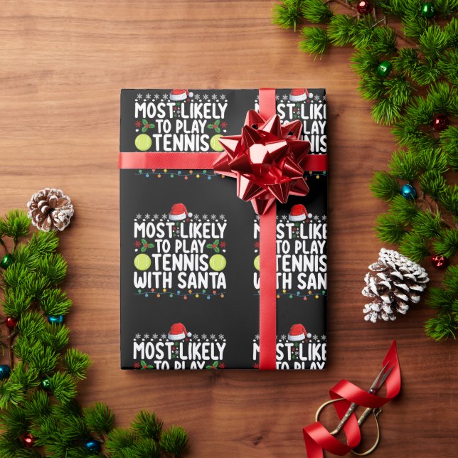 Am wahrscheinlichsten Tennis mit Weihnachten spiel Geschenkpapier (Feiertagsgeschenk)