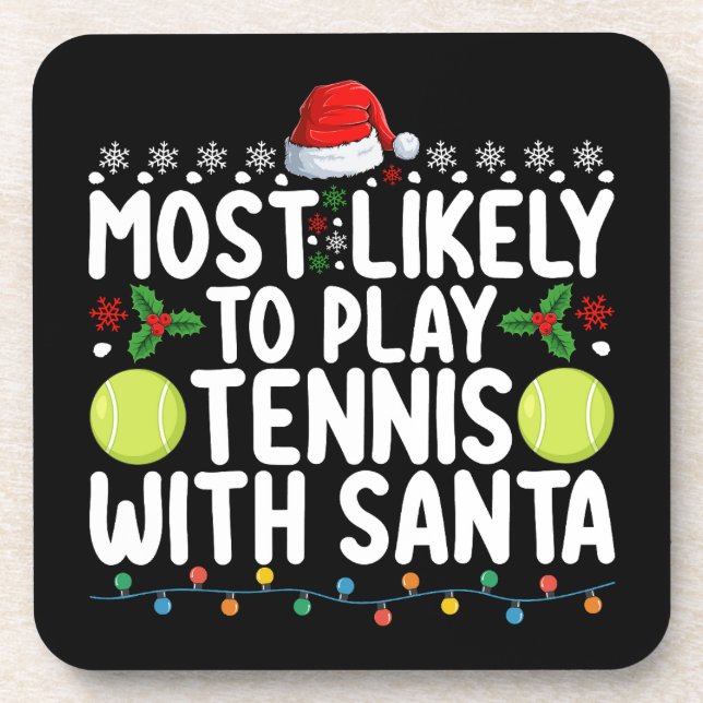 Am wahrscheinlichsten Tennis mit Weihnachten spiel Getränkeuntersetzer (Vorderseite)