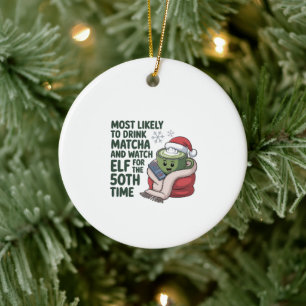 Am wahrscheinlichsten trinken Matcha und beobachte Keramik Ornament