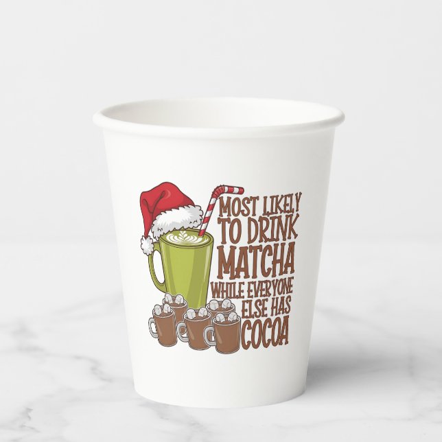 Am wahrscheinlichsten trinken Matcha und beobachte Pappbecher (Vorderseite)