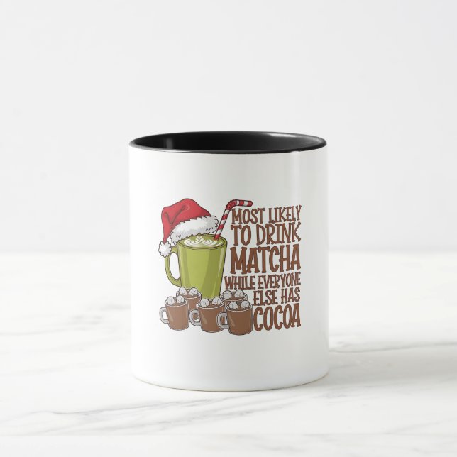 Am wahrscheinlichsten trinken Matcha und beobachte Tasse (Zentrum)
