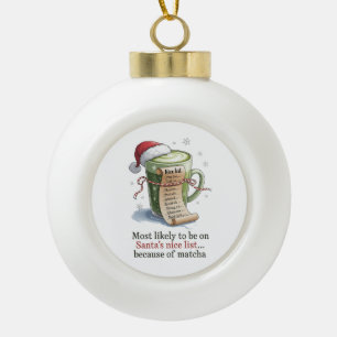 Am wahrscheinlichsten trinken Matcha während alle  Keramik Kugel-Ornament