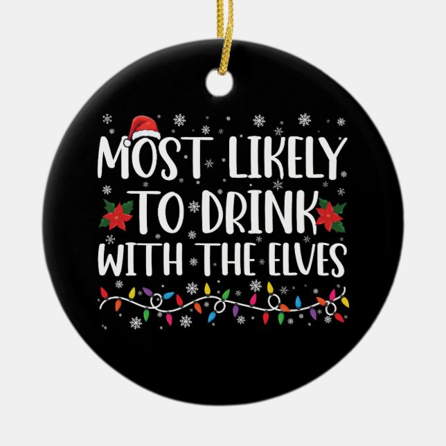 Am wahrscheinlichsten trinken mit den Elfen, die t Keramik Ornament (Vorne)