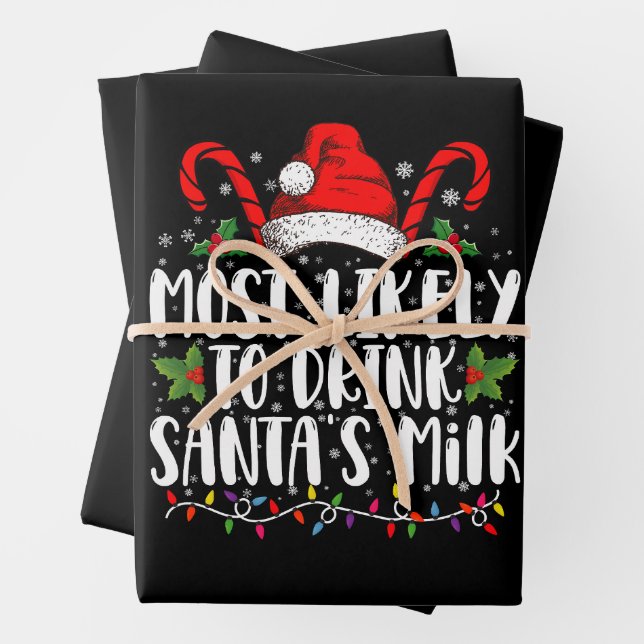 Am wahrscheinlichsten trinken Weihnachten Weihnach Geschenkpapier Set (Beispiel)